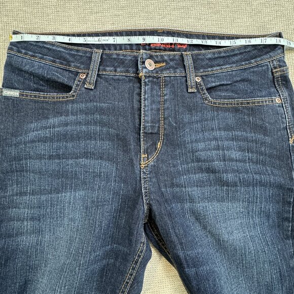 Cinch Lynden Womens Size 32/12R Blue Flared Jeans High Rise Dark Wash Cowgirl - Picture 10 of 15